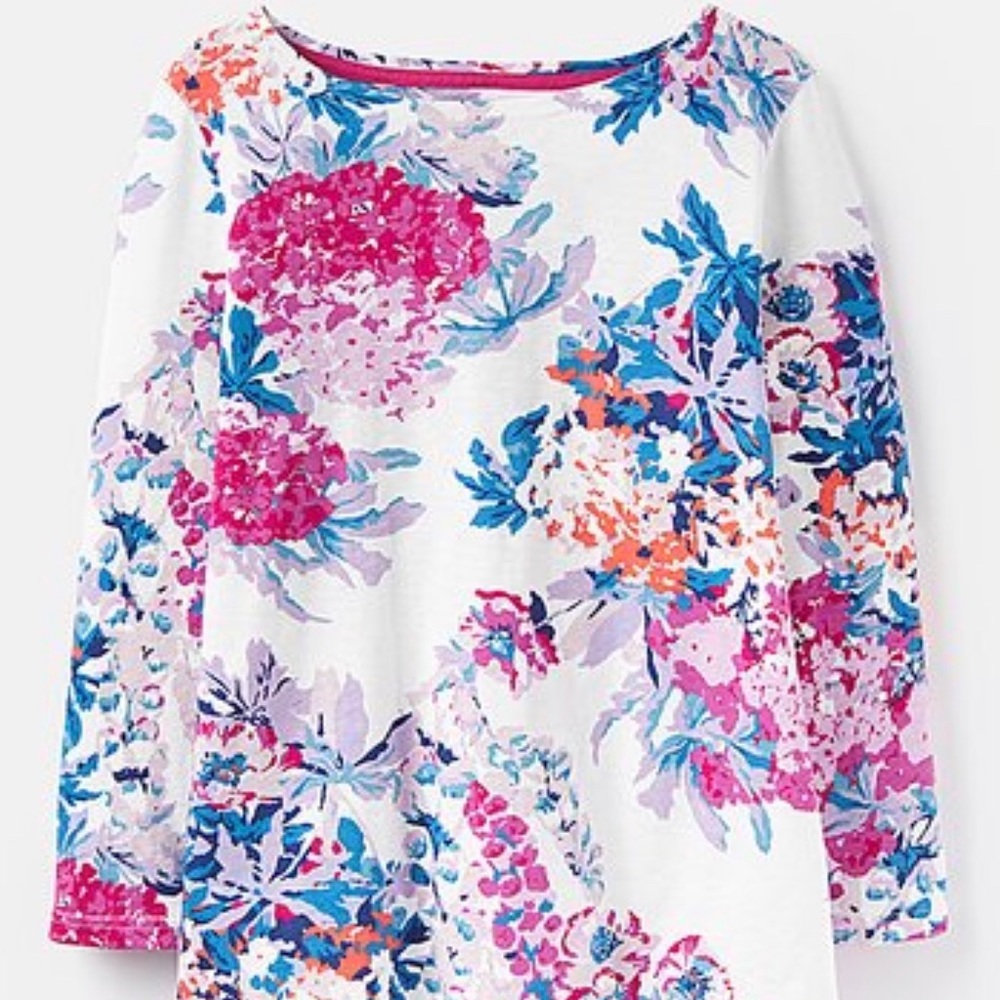 Joules Cream Floral Harbour Tee- 12